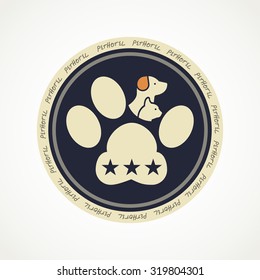 Pet hotel circle logo or icon