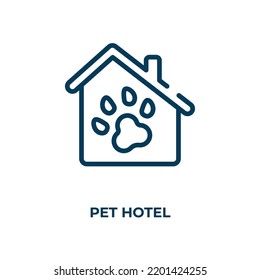 Pet hotel icon. Linear vector illustration from pet hotel collection. Outline pet hotel icon vector. Thin line symbol for use on web and mobile apps, logo, print media.