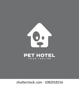 Pet hotel logo design template. Vector illustration.