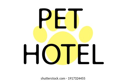 Pet hotel logo design template, vector on white background