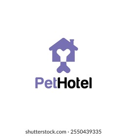 Icono de diseño simple del logotipo del hotel del animal doméstico