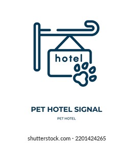Pet hotel signal icon. Linear vector illustration from pet hotel collection. Outline pet hotel signal icon vector. Thin line symbol for use on web and mobile apps, logo, print media.