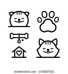 Pet hotel vector logo set minimal concept. Vector for pet shop or hotel.