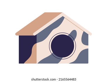 Pet House Bed With Round Hole. Cat Home-shaped Indoor Shelter. Canine, Feline Furniture. Flat Vector Illustration Of Cathouse Isolated On White Background