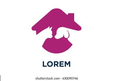 Pet House Care Logo Template Design