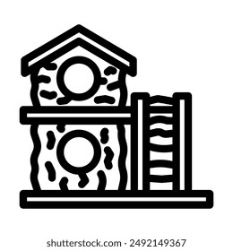 pet house hamster line icon vector. pet house hamster sign. isolated contour symbol black illustration