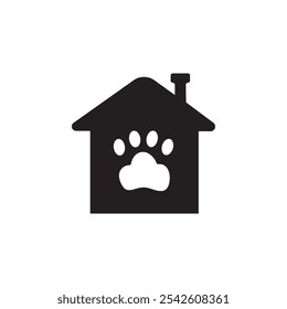 Pet House icon black and white vector sign