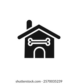 Pet house icon Flat simple outline set