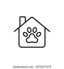 Pet House icon Flat vector set outline