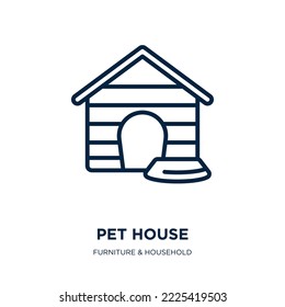 pet house icon from furniture  household collection. Thin linear pet house, house, pet outline icon isolated on white background. Line vector pet house sign, symbol for web and mobile