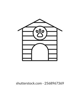 Pet House icon Isolated flat vector in outline