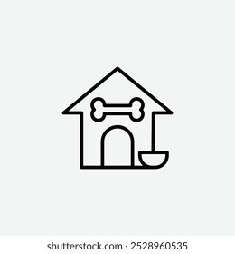 Pet house icon isolated on the white background.