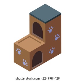 Pet house icon isometric vector. Bed box. Cute accessories