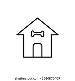 Pet House icon Outline vector for web ui