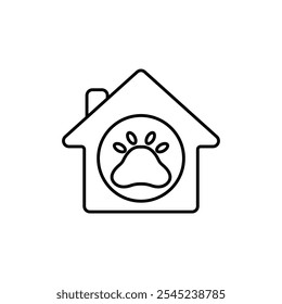 Pet House Icon Single Thin line vector art set