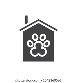 Icono de la casa del animal doméstico Símbolo marca en estilo lleno