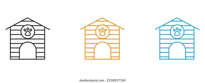 Pet House icon Thin line illustration set