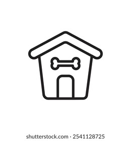 Pet house icon Thin line flat illustration