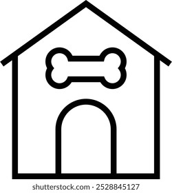ícone pet house. Design de estilo linear fino isolado em fundo branco