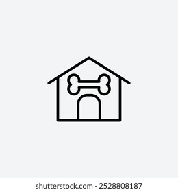 Pet house icon in tree different line stroke sizes.