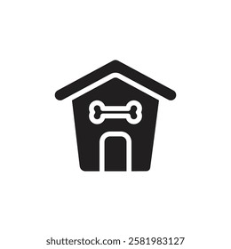 Pet house icon Vector flat thin line illustration