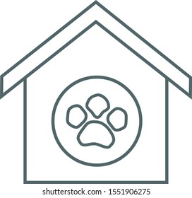 Pet house icon. Vector illustration