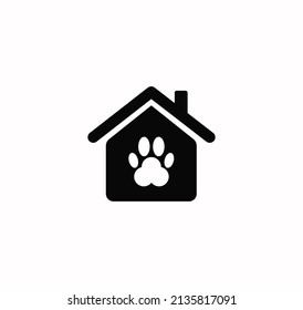 Pet house icon vector on a white background