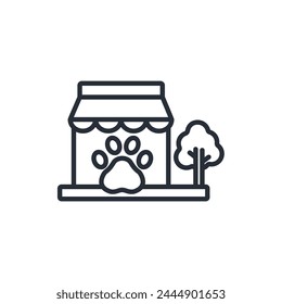 pet house icon. vector.Editable stroke.linear style sign for use web design,logo.Symbol illustration.