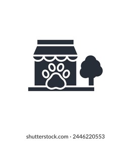 Icono de casa de mascotas. Vector.Trazo editable.signo de estilo lineal para el uso Diseño web,logo.Ilustración de símbolo.