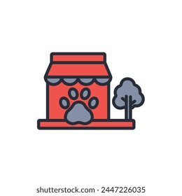pet house icon. vector.Editable stroke.linear style sign for use web design,logo.Symbol illustration.