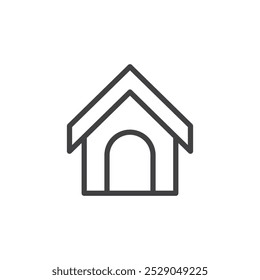 Pet house icons set. filled and line illustration