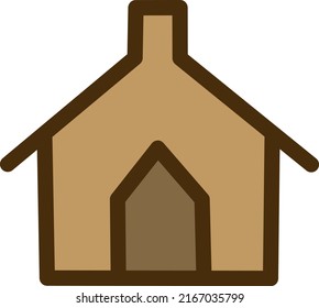 Pet house, illustration, vector on a white background.
