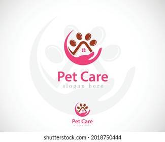 pet house logo creative design concept hand