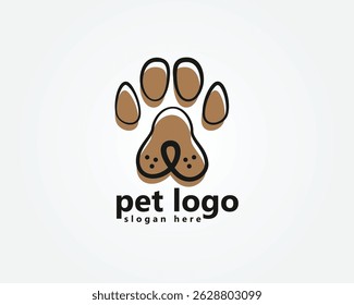 pet house logo, creative paw with dog nose abstract logo design inspiration