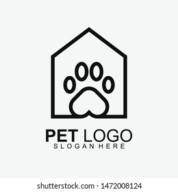 Pet House Logo Design For Business. Pet House Icon. Modern Design, Vector Illustration. Flat Logo. Pet House.