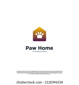 pet house logo design, pet store logo design, paw in house logo design template
