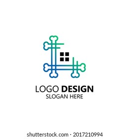 pet house logo design template	
