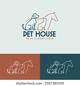 Pet house logo design template