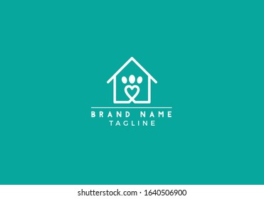 Pet house logo minimal abstarct icon template design vector editable file.