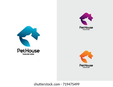 Pet House Logo Template Design Vector, Emblem, Design Concept, Creative Symbol, Icon