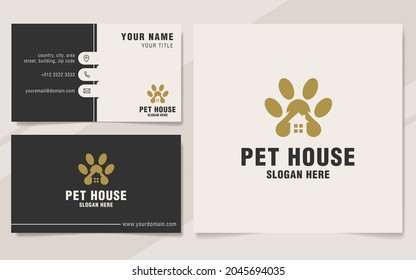 Pet house logo template on monogram style