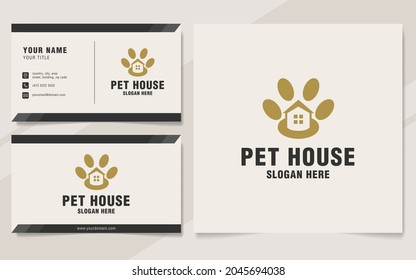 Pet house logo template on monogram style