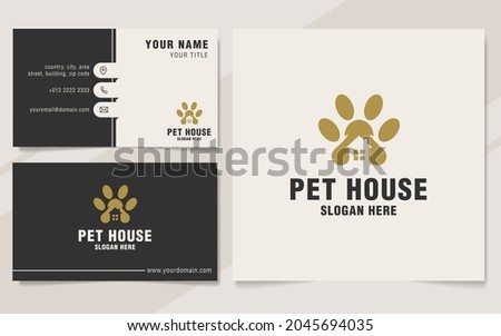 Pet house logo template on monogram style