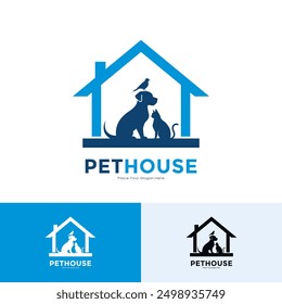 Pet house logo vector design. Suitable for business, clinic, veterinary, animal lovers and building