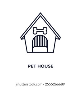 pet house  outline icon. Linear vector from furniture concept. Thin line pet house  icon isolated on white background