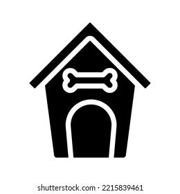 casa de mascotas. vector de inicio de cachorro Color del icono editable