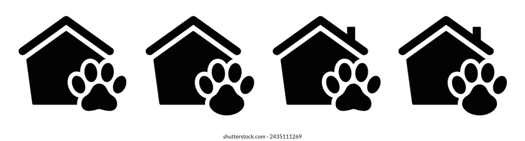 Pet house set icon. Animal house icon, vector illustration
