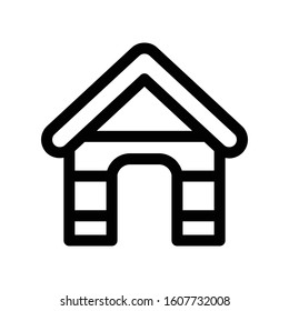 Pet house vector icon in black color