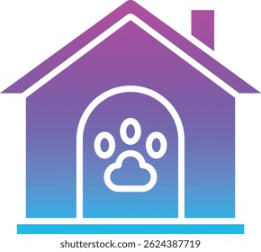 Ícone vetorial de Pet House. Pode ser usado para impressão, aplicativos móveis e da Web.