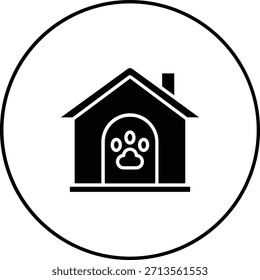 Icono del Vector de la casa del animal doméstico. Se puede utilizar para aplicaciones de impresión, móviles y de Web.